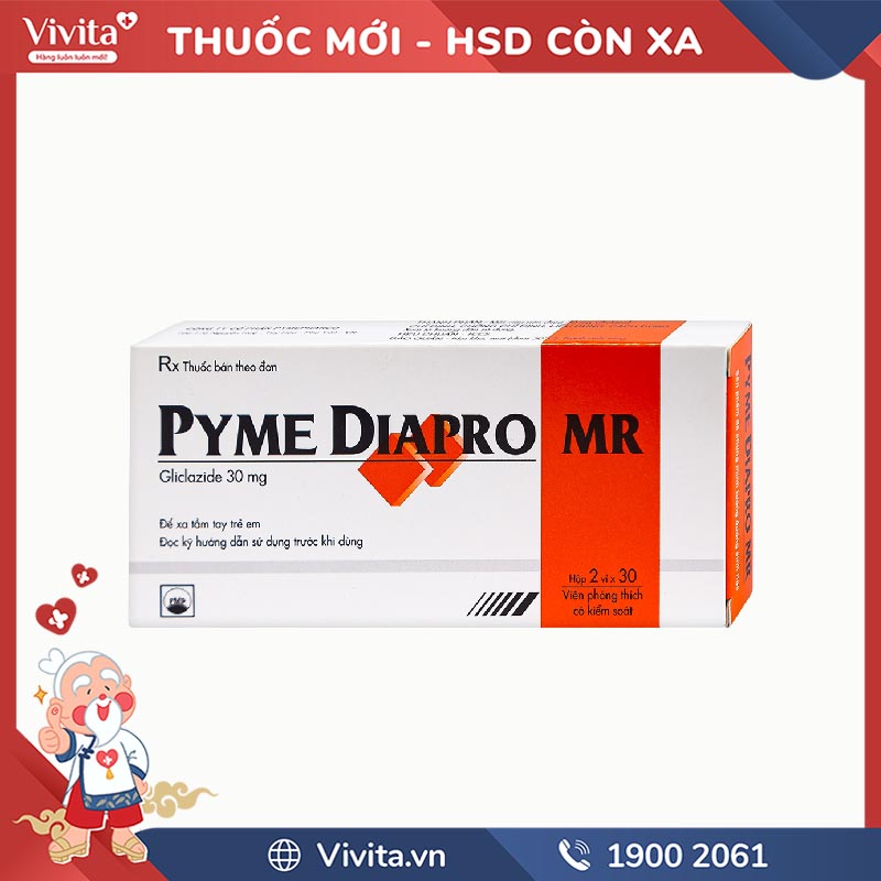 Thuốc trị tiểu đường Pyme Diapro MR Hộp 60 viên Nhà Thuốc VIVITA