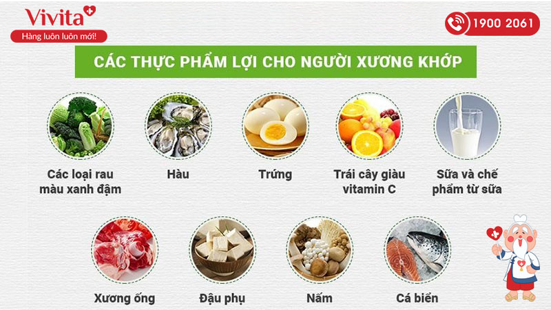 các thực phẩm có lợi cho người bệnh xương khớp