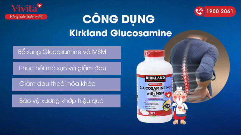hướng dẫn sử dụng kirkland glucosamine hcl 1500mg 