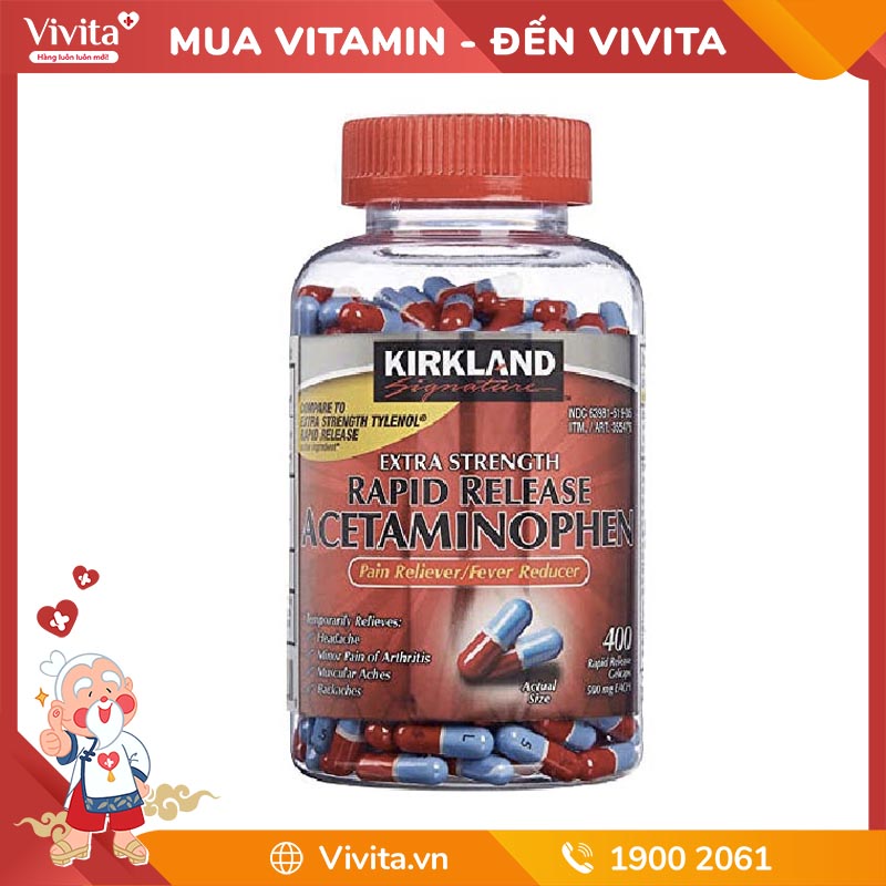 Thuốc giảm đau Kirkland Extra Strength Acetaminophen 500mg được sử dụng để điều trị những loại đau nào? 

