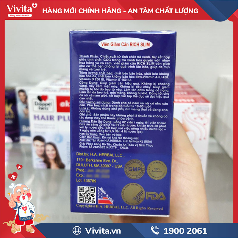 viên uống rich slim usa chính hãng