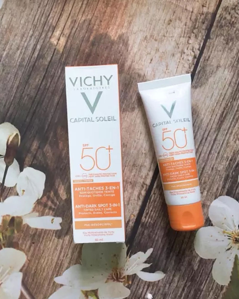 kem chong nang vichy spf 50 pa ideal soleil anti dark spots