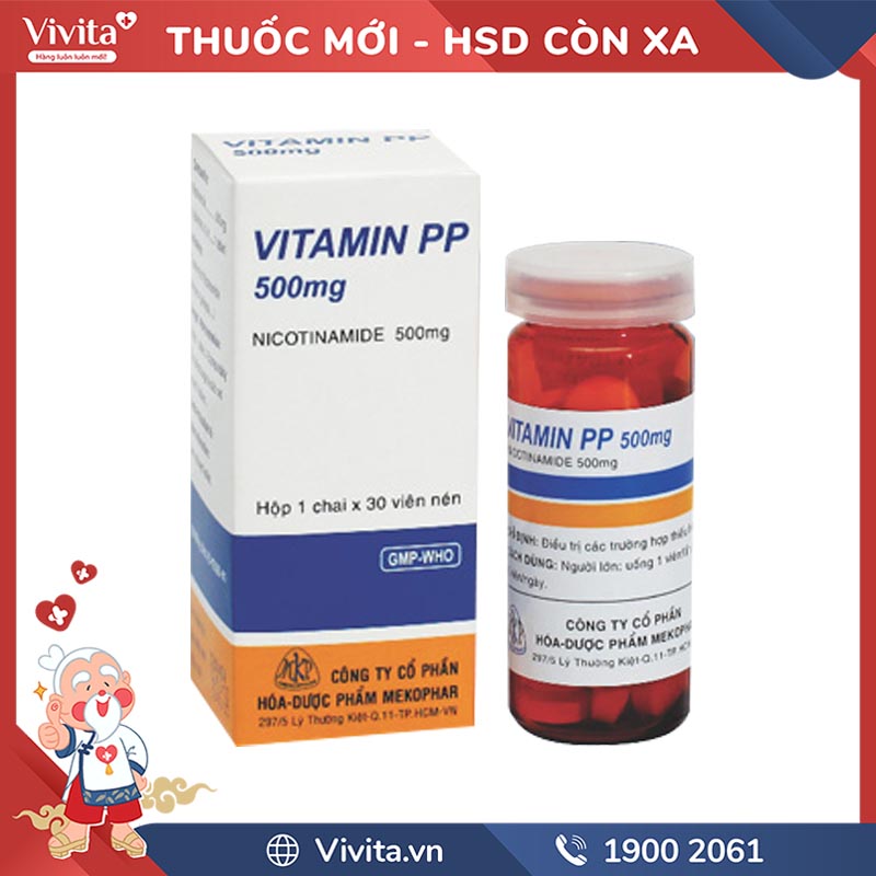 Thuốc Bổ Sung Vitamin Pp 500Mg Mekophar Chai 30 Viên - Vivita