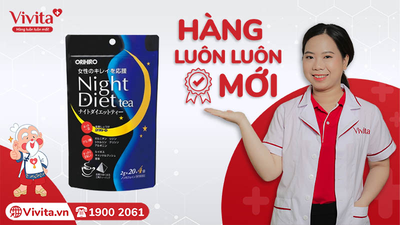 mua trà giảm cân Night Diet Tea Orihiro chính hãng hàng mới tại Vivita