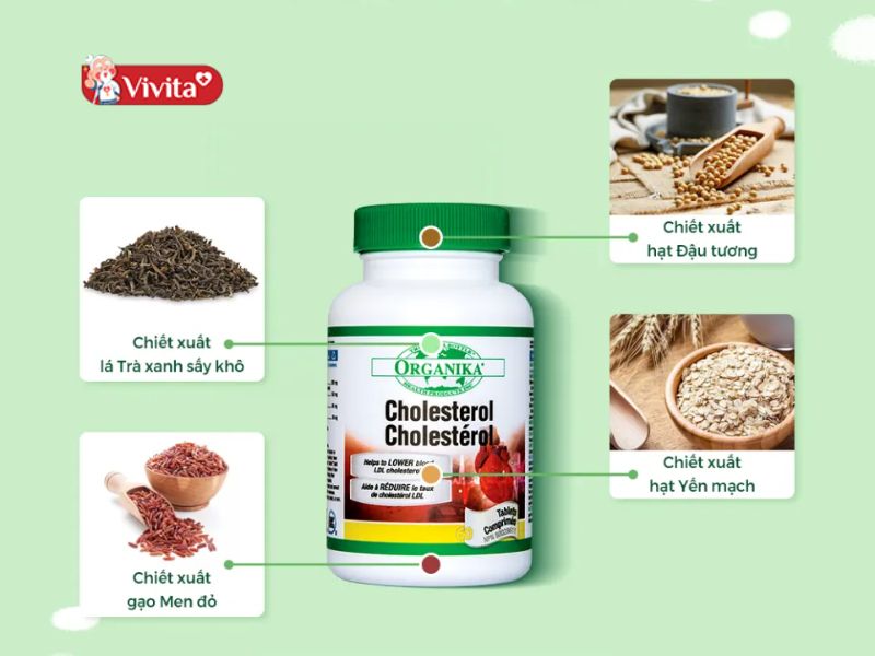 Viên uống hỗ trợ giảm gan nhiễm mỡ Organika Cholesterol