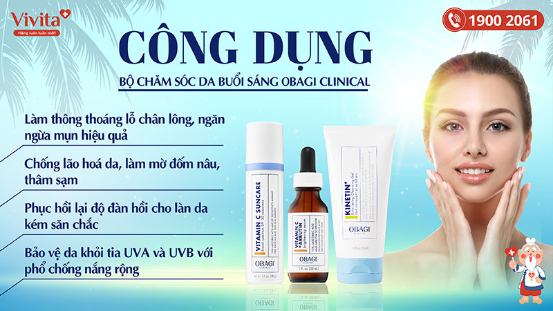 Bộ Obagi Clinical có nhiều công dụng dưỡng da hiệu quả