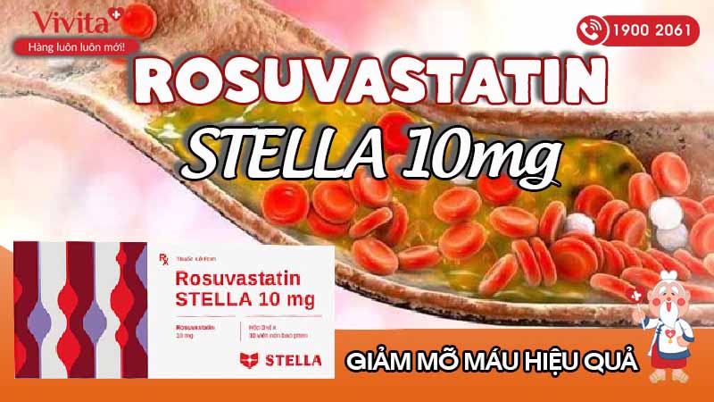 Thuốc trị mỡ máu Rosuvastatin Stella 10mg