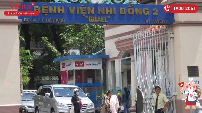 Cổng chính bệnh viện Nhi đồng 2