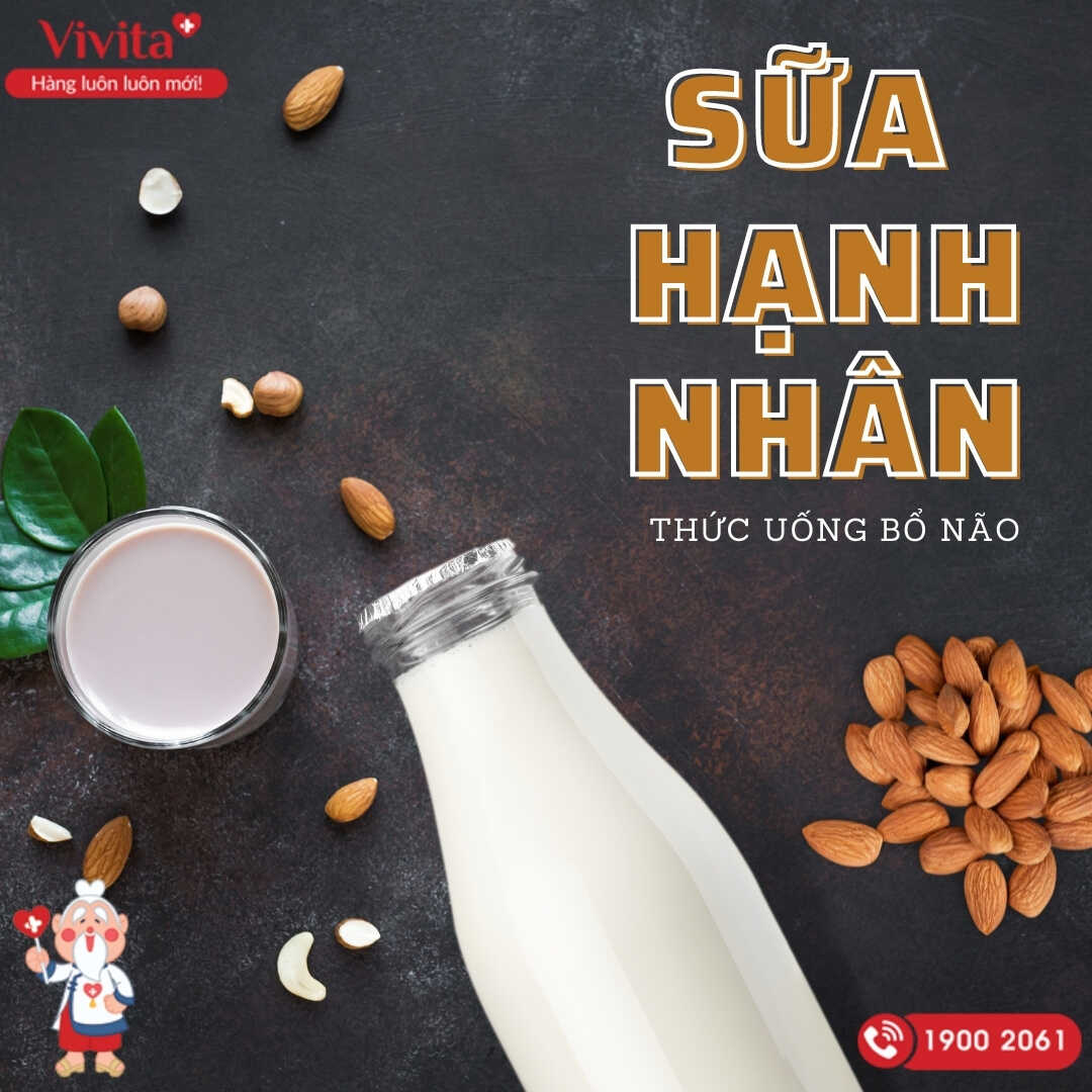 Sữa hạnh nhân đứng đầu danh sách các loại thức uống tốt cho não bộ.