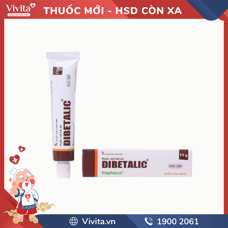 Thuốc mỡ bôi trị viêm da Dibetalic Tuýp 15g - Nhà Thuốc VIVITA