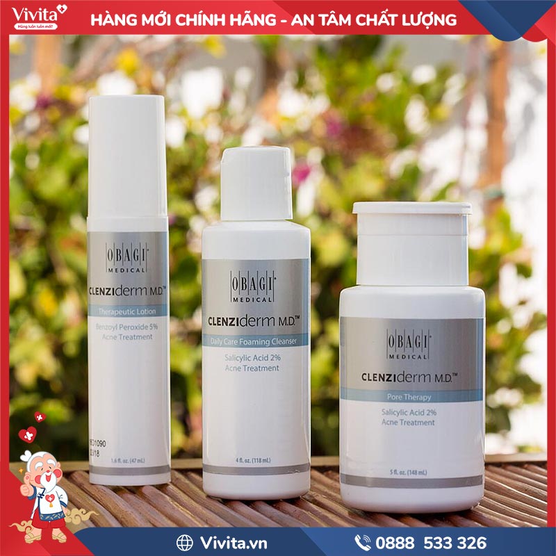 Bộ trị mụn 3 bước Obagi Clenziderm MD đến từ thương hiệu dược mỹ phẩm Obagi