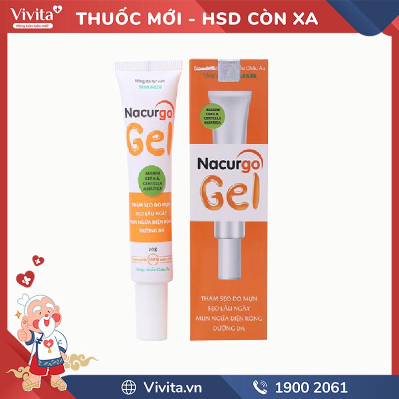 [HÀNG MỚI] Gel trị mụn và thâm sẹo Nacurgo Gel Tuýp 20g - VIVITA