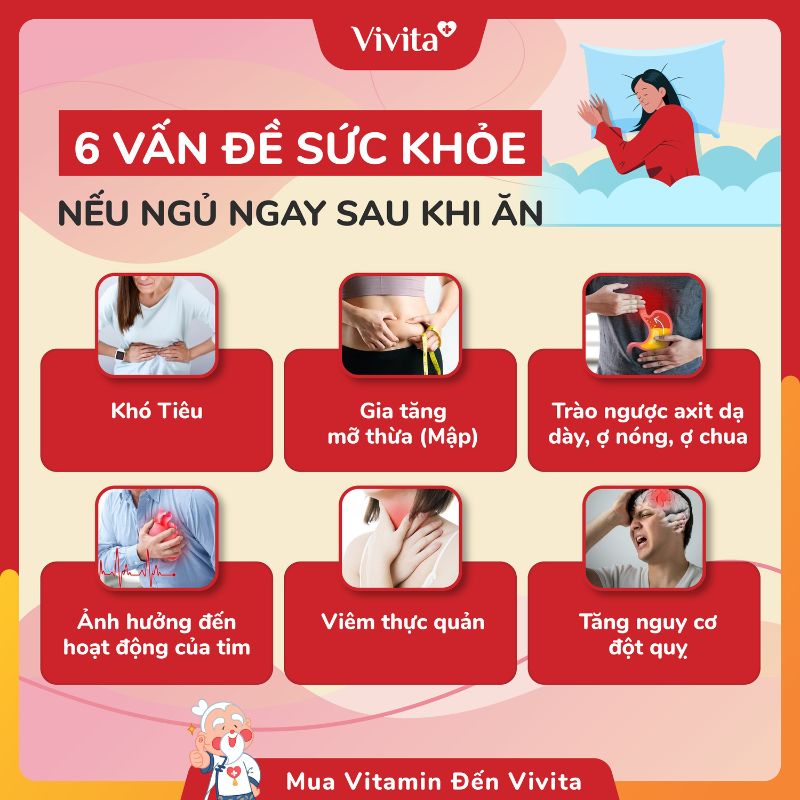 Tác hại của việc nằm ngay sau khi ăn no