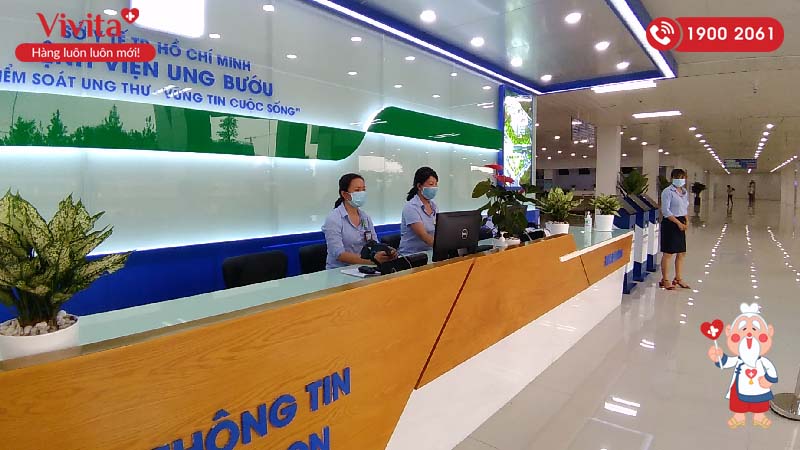 Khu vực khám bệnh tại bệnh viện Ung Bướu Thành phố Hồ Chí Minh