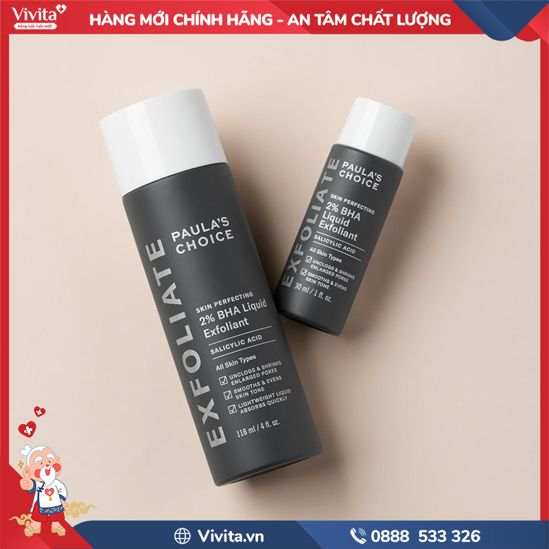 Paula’s Choice Skin Perfecting 2% BHA Liquid có 2 size nhỏ và lớn