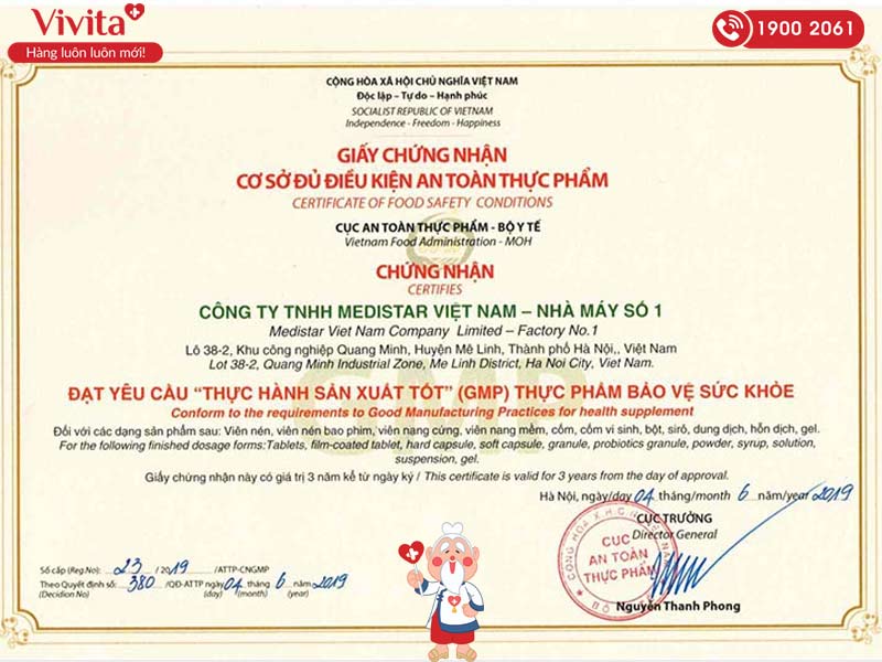 giấy chứng nhận ameva