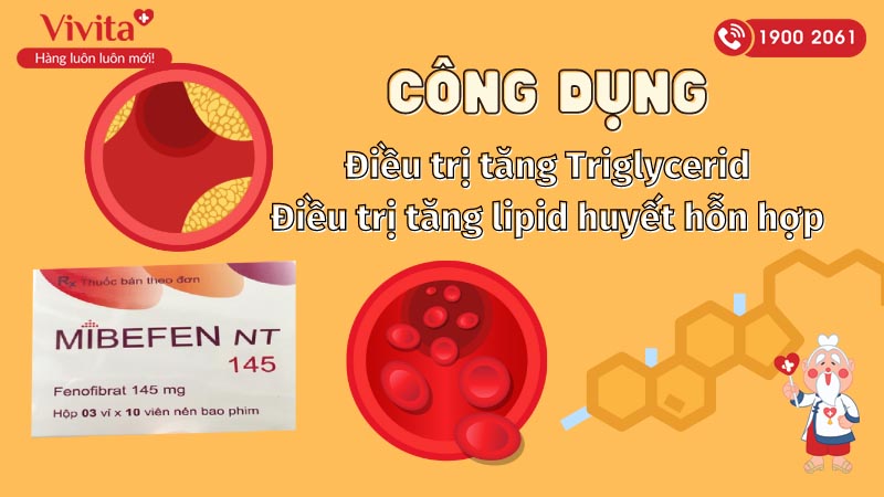 Công dụng (Chỉ định) của thuốc Mibefen NT 145