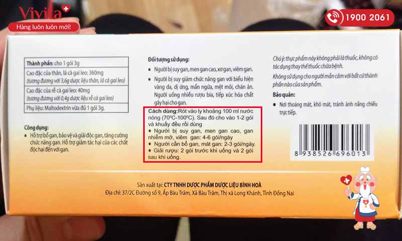 Cách dùng giải độc gan Huệ Đà