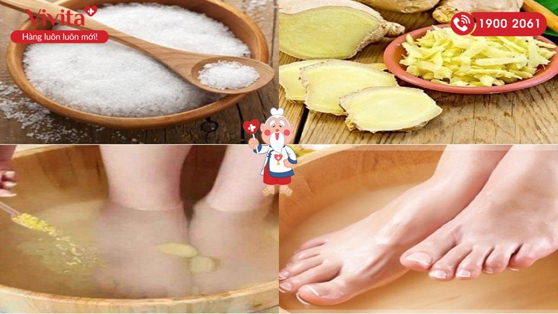 Kết hợp gừng muối ngâm chân