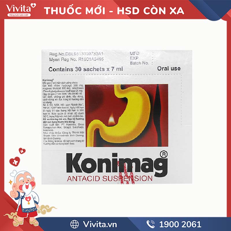 Thuốc đau bao tử Konimag có tác dụng làm giảm loét đường tiêu hóa như thế nào?