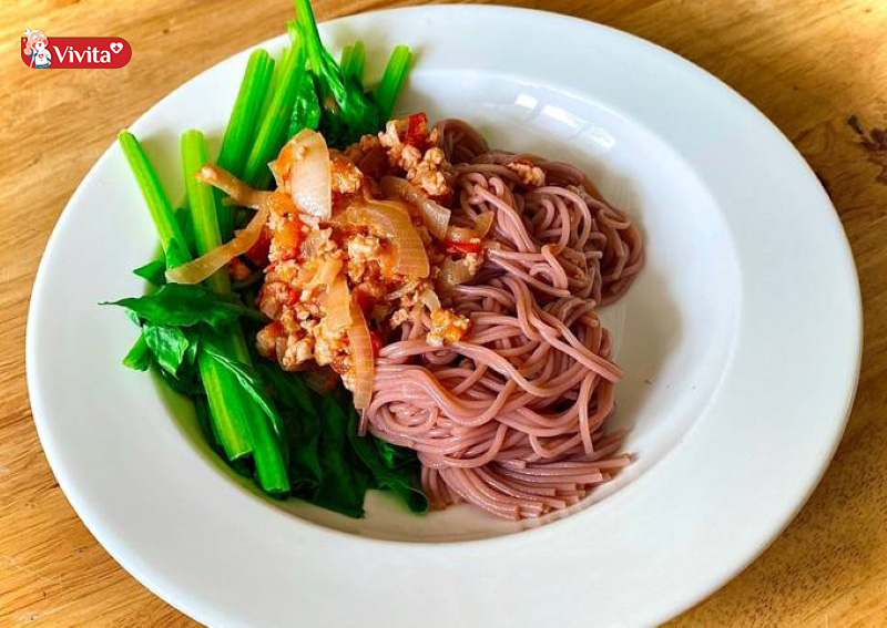 Spaghetti bún gạo lứt eat clean