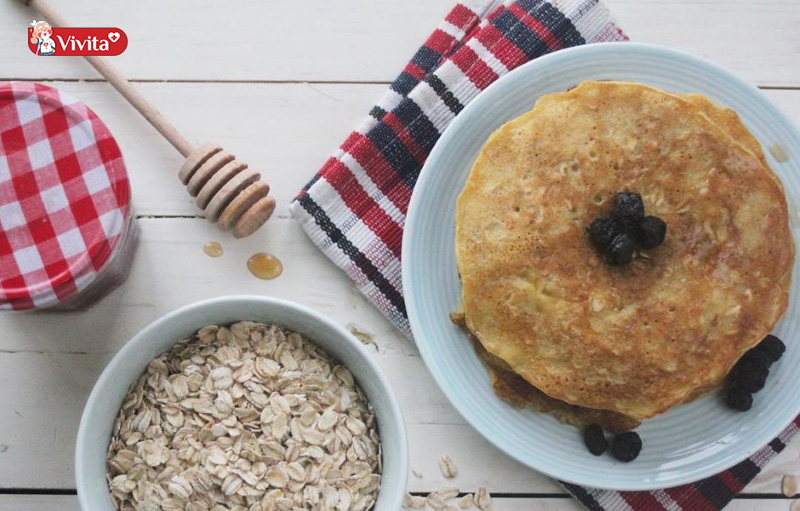 món ăn giảm cân pancake yến mạch trứng muối