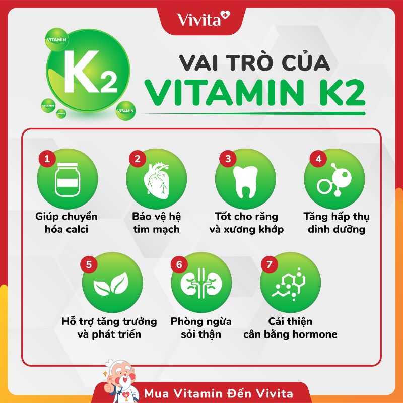 vai trò của vitamin K2