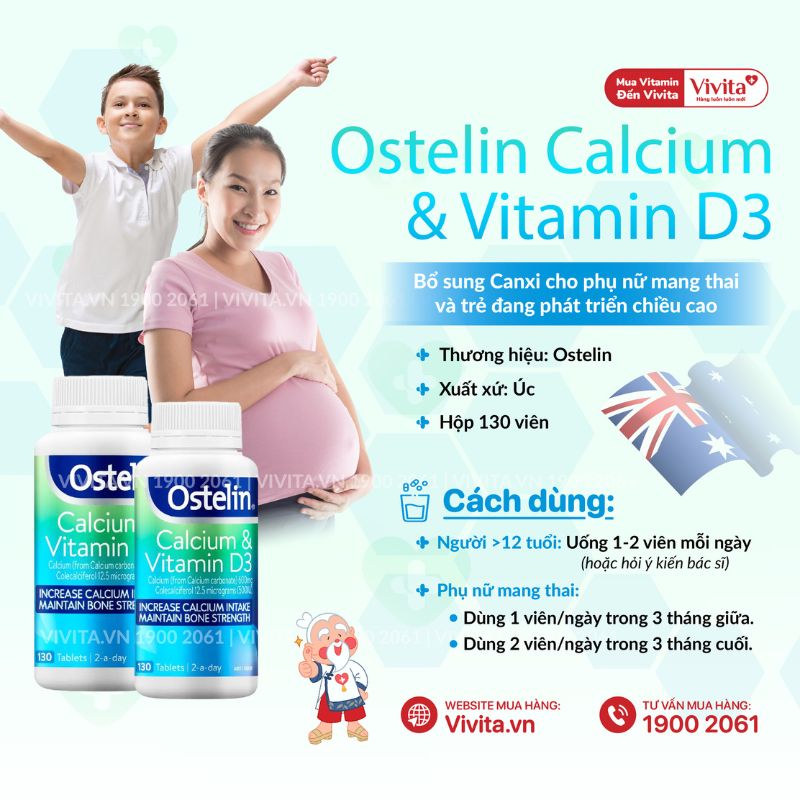 Cách dùng Ostelin Vitamin D3 & Calcium của Úc