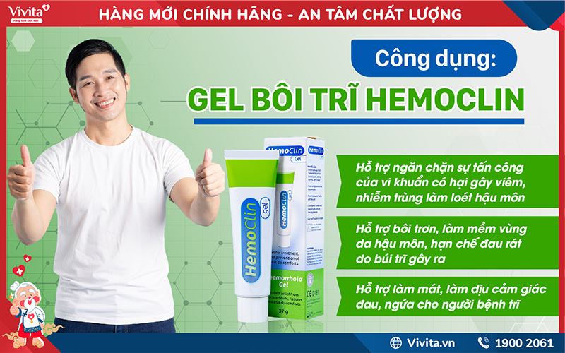 công dụng gel bôi trĩ hemoclin