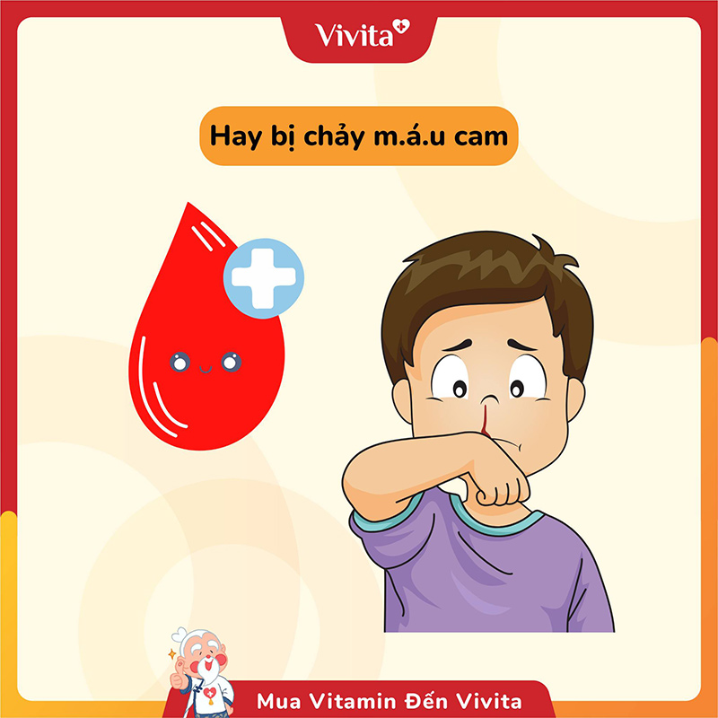 Hay chảy máu cam là dấu hiệu thiếu vitamin C