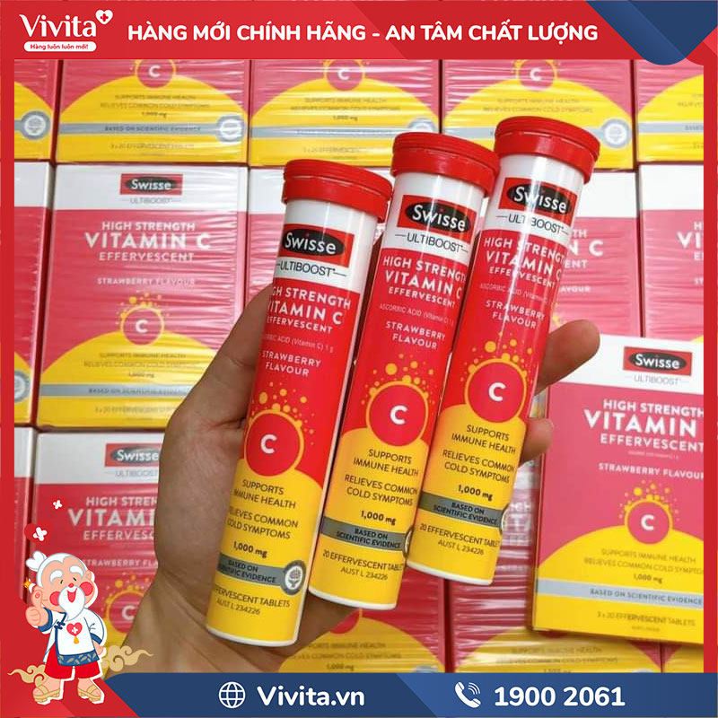 Viên Sủi Swisse High Strength Vitamin C của Úc 01