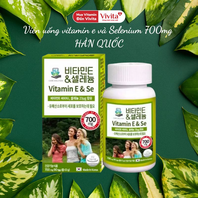 Viên uống vitamin e và Selenium 700mg HÀN QUỐC