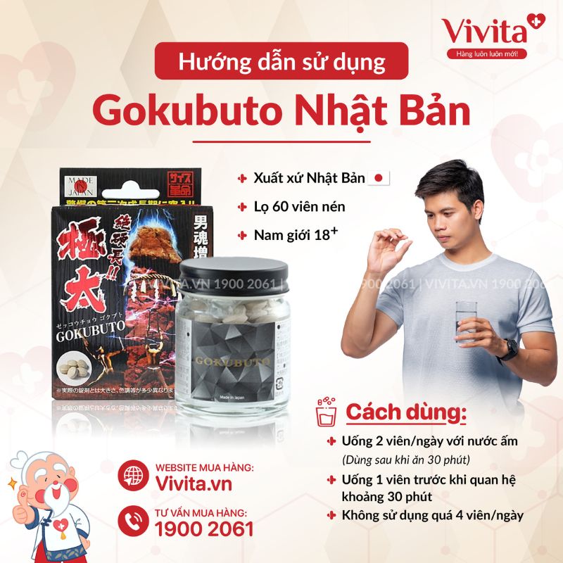 Cách dùng Gokubuto Nhật Bản 60 viên