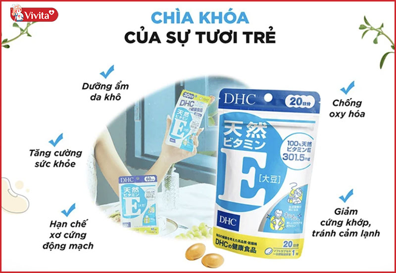 công dụng viên uống vitamin e dhc của nhật