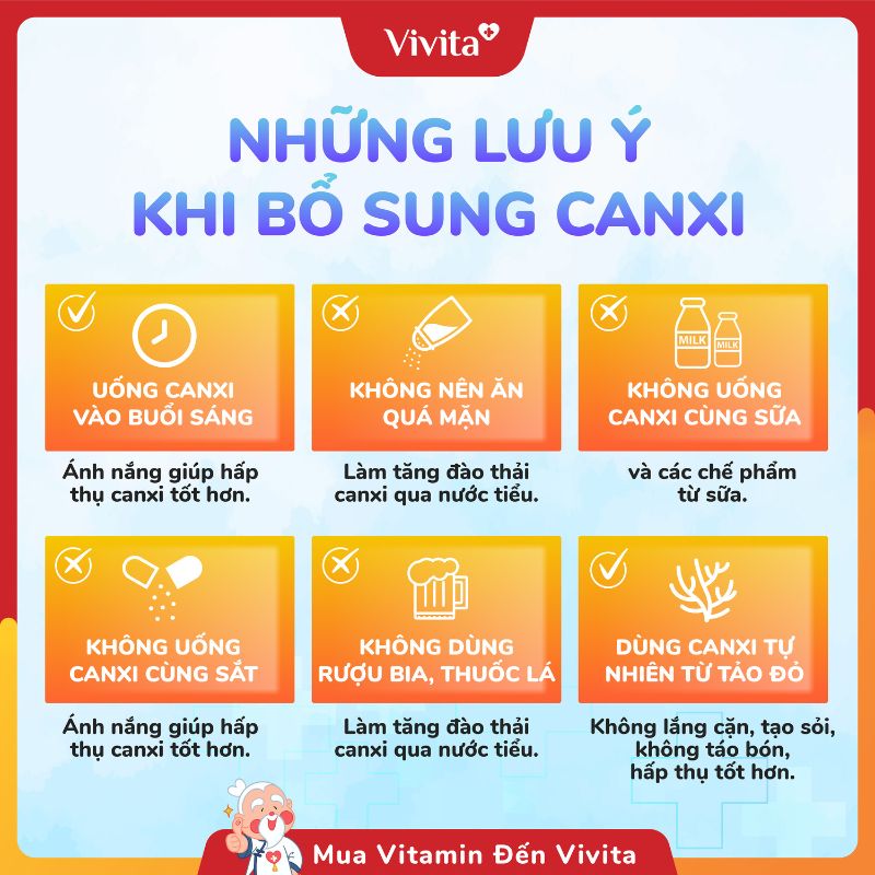 Những lưu ý khi bổ sung canxi để đạt hiệu quả tốt