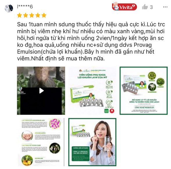 phản hồi về viên uống Lavita Biotic từ khách hàng