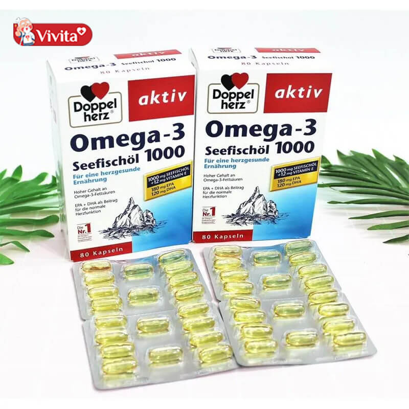 Quà tặng sức khỏe 8/3 cho mẹ dầu Cá Omega 3 Doppelherz Aktiv