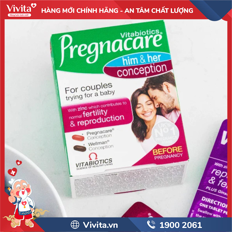 giới thiệu viên uống pregnacare him & her conception