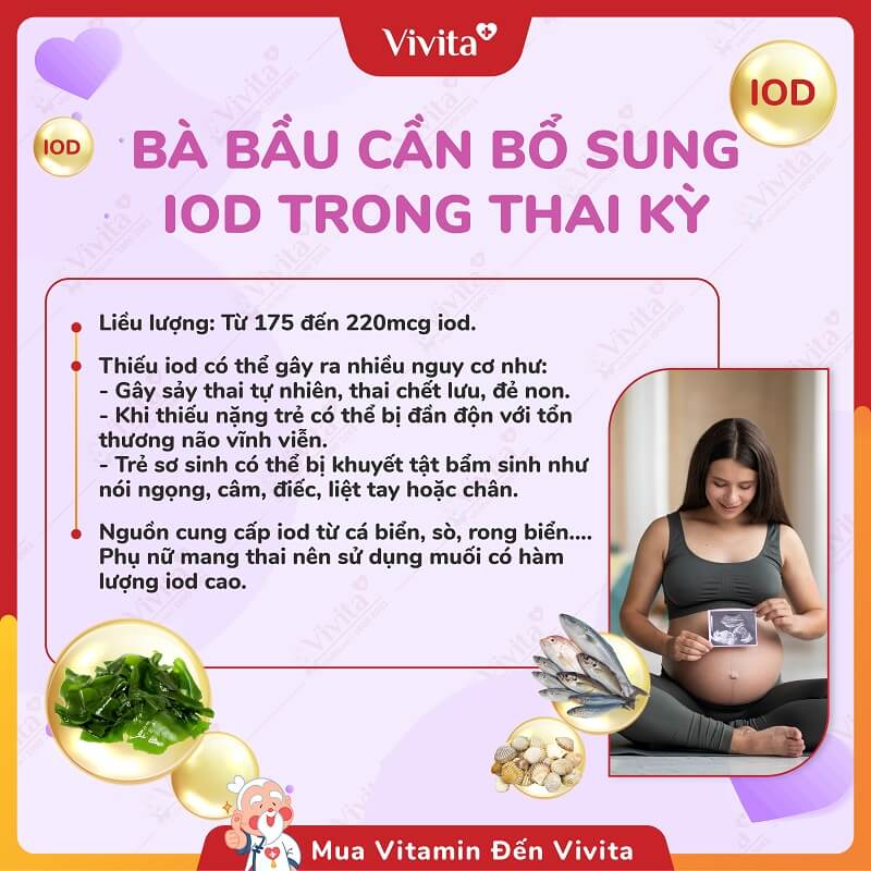 Bà bầu cần bổ sung bao nhiêu iod mỗi ngày?