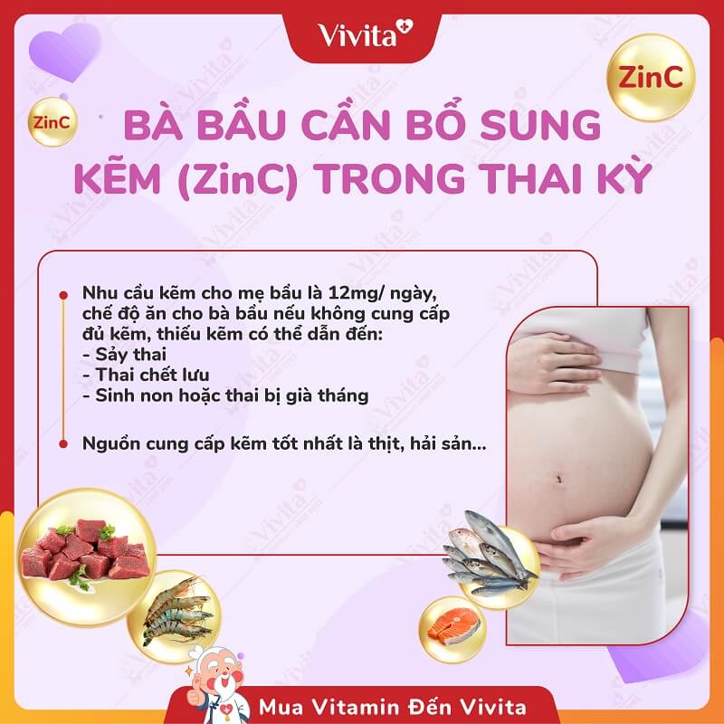 Bà bầu cần bổ sung bao nhiêu kẽm mỗi ngày?