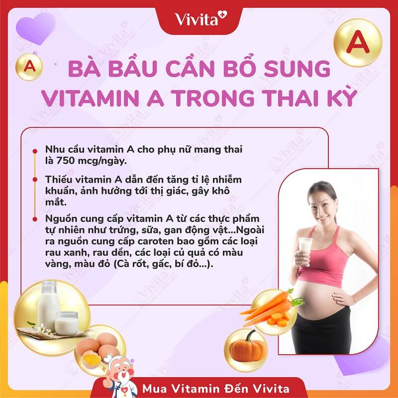 chất bà bầu cần bổ sung trong thai kỳ vitamin a