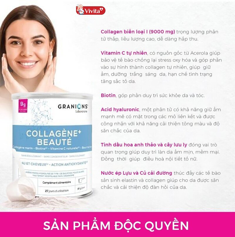 Thành phần bột Collagen Beauty của Pháp