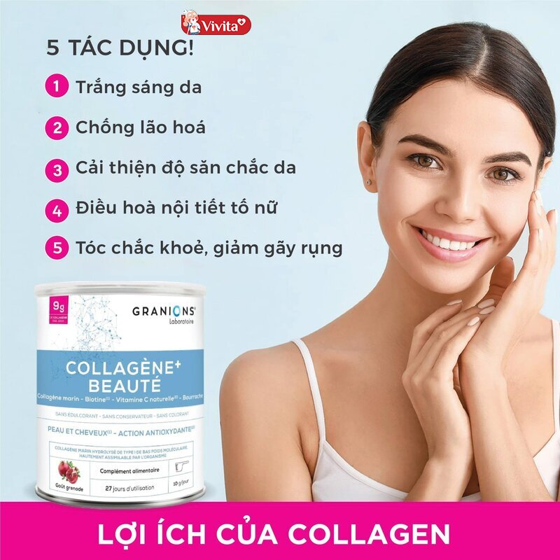 Bột Collagen Beauty của Pháp công dụng