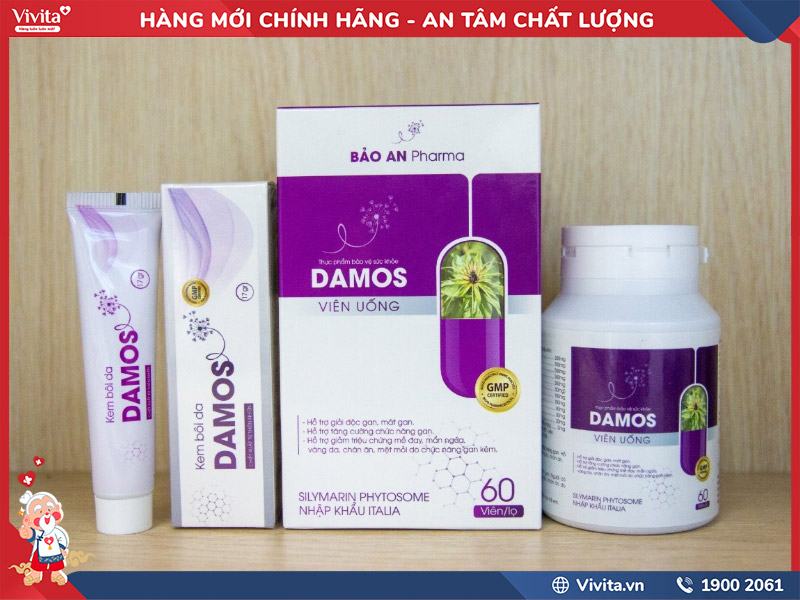 Kem bôi & viên uống Damos giá bao nhiêu