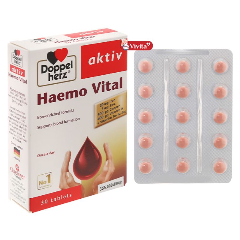 Thực phẩm chức năng sắt bổ máu của Đức Doppelherz Haemo Vital