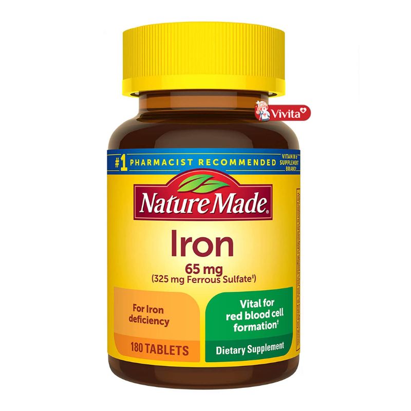 Viên uống bổ máu tốt nhất của Mỹ Nature Made Iron