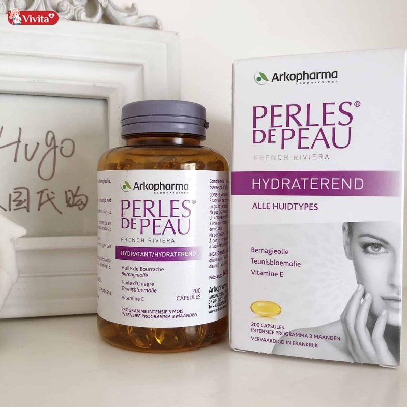 Viên uống Perles de Peau Hydratant dưỡng ẩm đẹp da đến từ Pháp