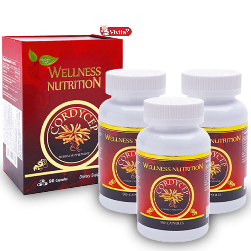 Viên uống đông trùng hạ thảo của Mỹ Wellness Nutrition (hộp 90 viên) 