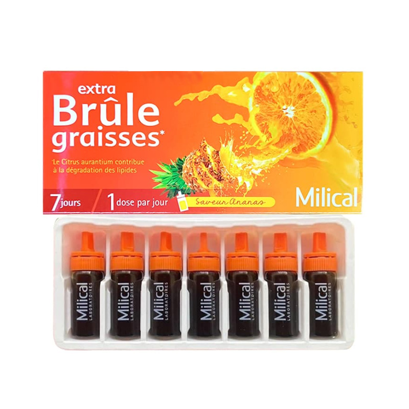 Extra Brule Graisses hộp 7 ống hỗ trợ giảm cân, giảm mỡ nội tạng