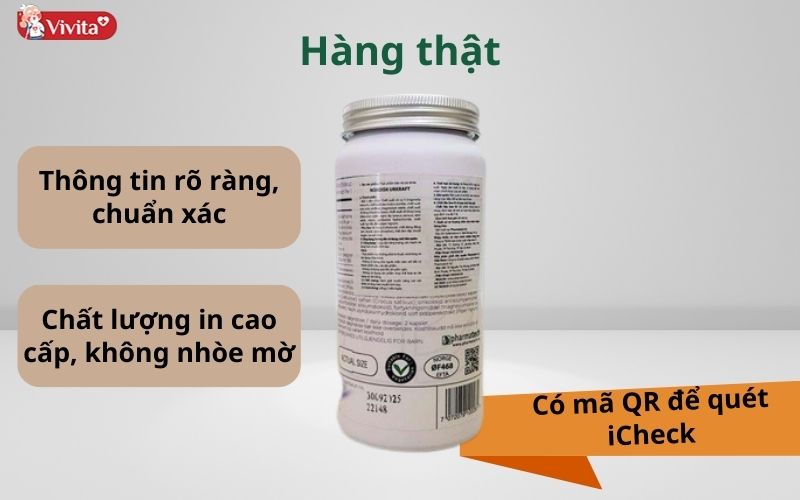 Viên uống Nordisk Urkraft thật có chất lượng in tốt, rõ nét.